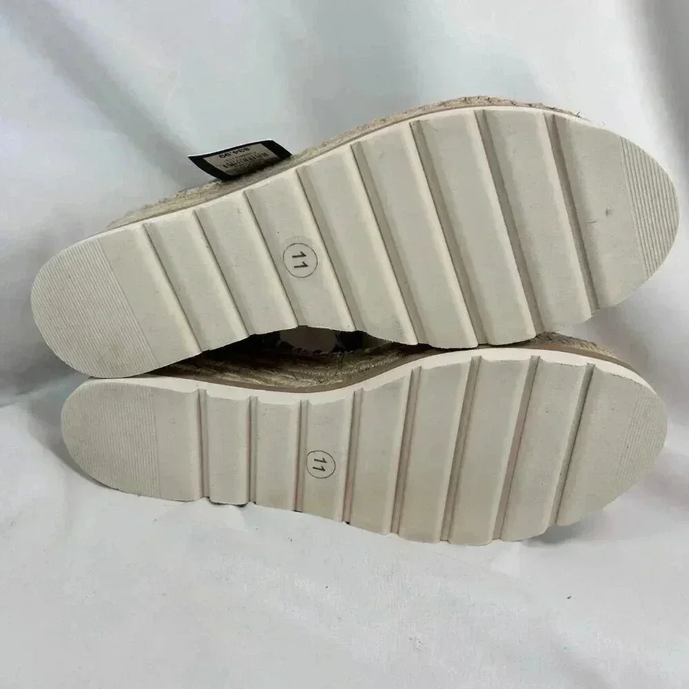 2/$30 Universal Thread Adea Wedge Size 11 Platform Sandal Casual Coastal Raffia